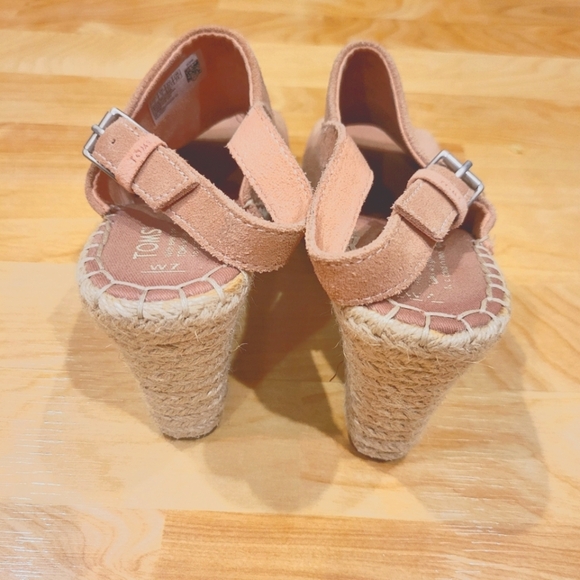 Toms Monica Espadrille Wedge Sling Back Sandals Pink Size 7 - Picture 6 of 15